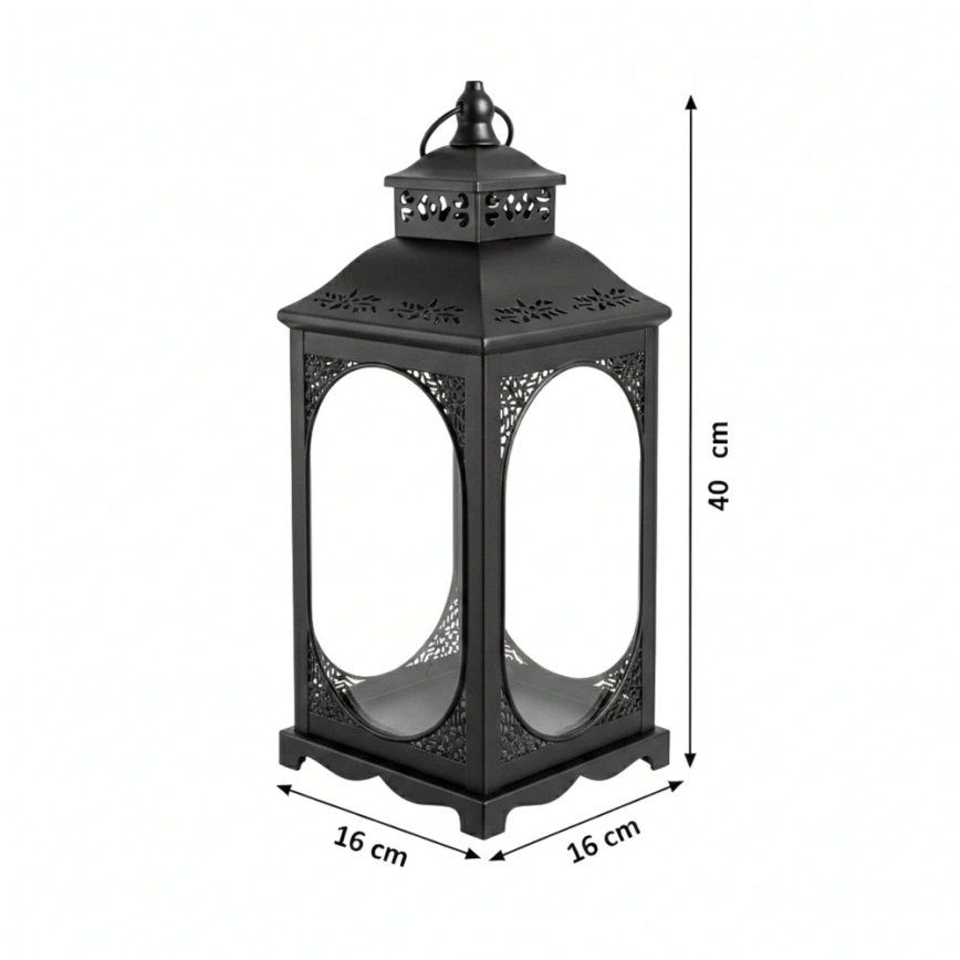 Dekoratívna lucerna ROSEHILL 40 cm čierna