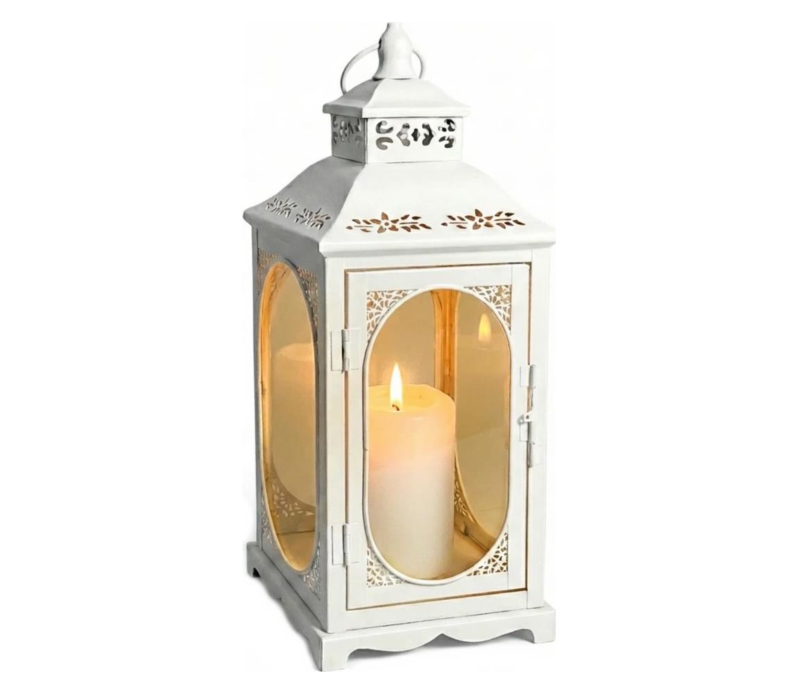 Estilo Home Dekoratívna lucerna ROSEHILL 54,5 cm biela 5905623254630