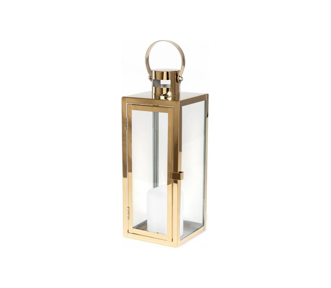 Estilo Home Dekoratívna lucerna TOWER 29 cm zlatá 5905623253190