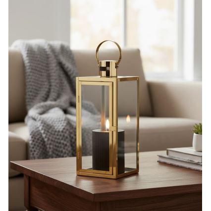 Dekoratívna lucerna TOWER 29 cm zlatá