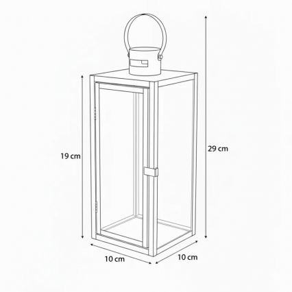 Dekoratívna lucerna TOWER 29 cm zlatá