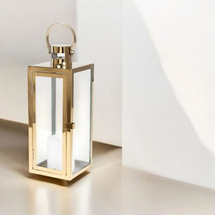 Dekoratívna lucerna TOWER 38 cm zlatá