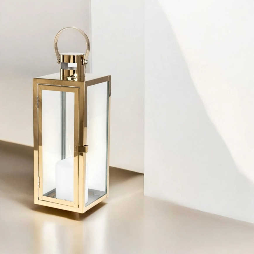 Dekoratívna lucerna TOWER 38 cm zlatá