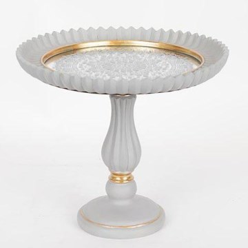 Dekoratívny podnos, priemer 23,5 cm, sivá/zlatá