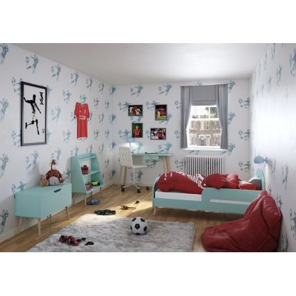 Detská knižnica GAIA 80x81,3 cm tyrkysová/dub