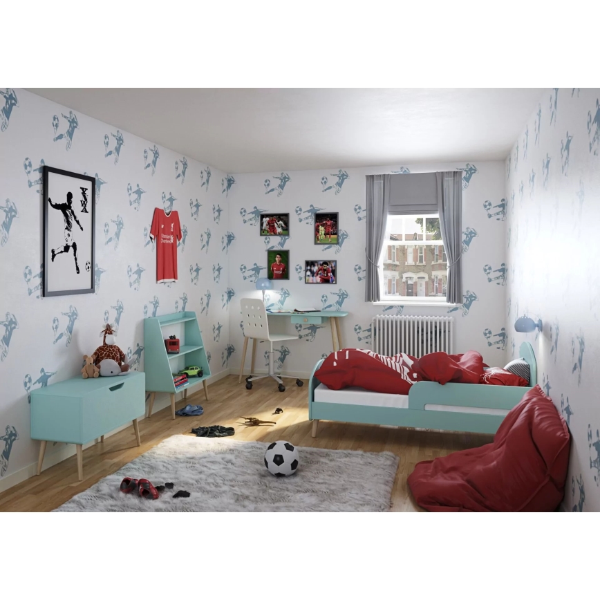 Detská knižnica GAIA 80x81,3 cm tyrkysová/dub