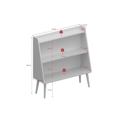 Detská knižnica GAIA 80x81,3 cm tyrkysová/dub