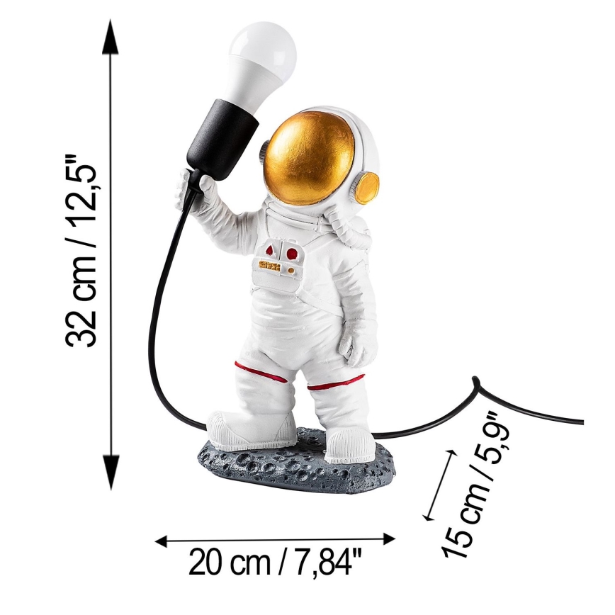 Detská lampička ASTRONAUT 1xE27/40W/230V medená/biela
