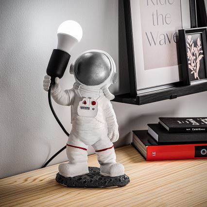 Detská lampička ASTRONAUT 1xE27/40W/230V strieborná/biela