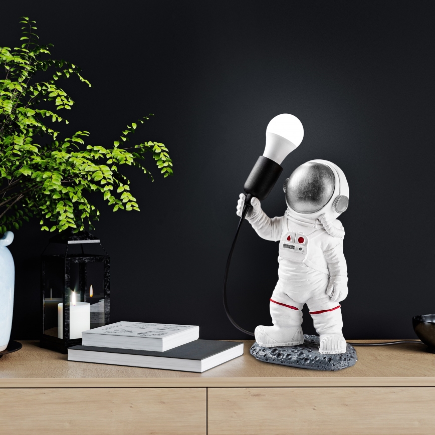 Detská lampička ASTRONAUT 1xE27/40W/230V strieborná/biela