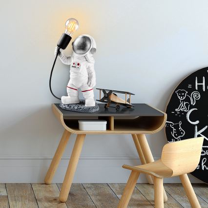 Detská lampička ASTRONAUT 1xE27/40W/230V strieborná/biela