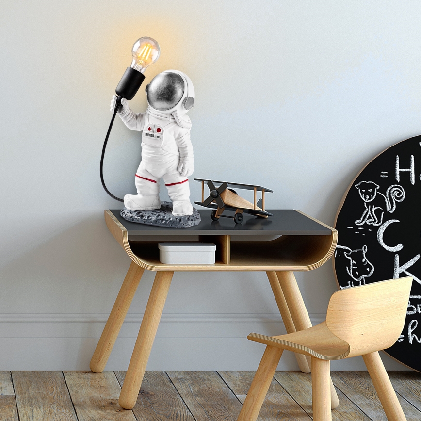 Detská lampička ASTRONAUT 1xE27/40W/230V strieborná/biela