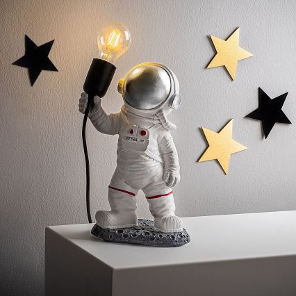 Detská lampička ASTRONAUT 1xE27/40W/230V strieborná/biela