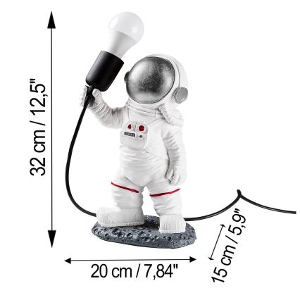 Detská lampička ASTRONAUT 1xE27/40W/230V strieborná/biela