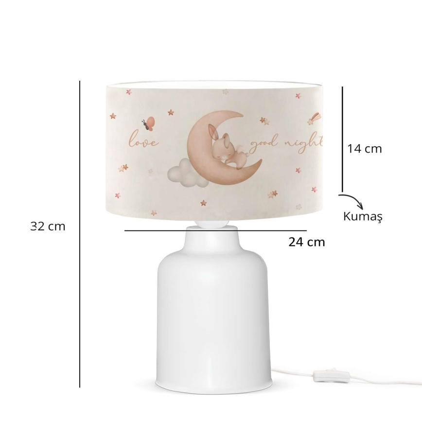 Detská lampička CANDY 1xE27/40W/230V biela/béžová