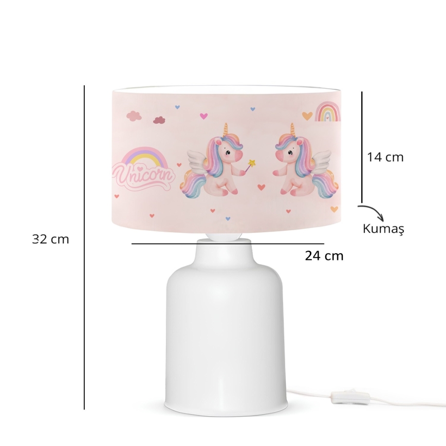 Detská lampička CANDY 1xE27/40W/230V ružová/biela