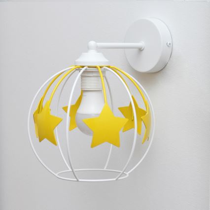 Detská nástenná lampa STARS 1xE27/15W/230V žltá/biela