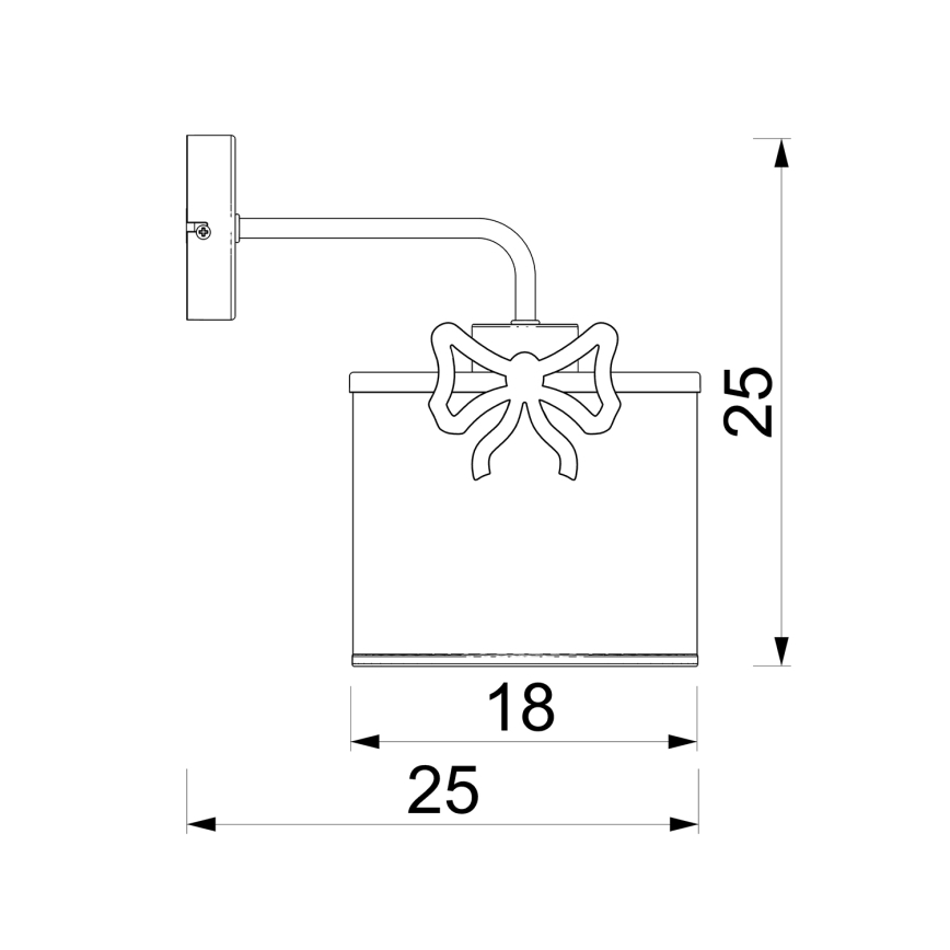 Detská nástenná lampa SWEET 1xE27/15W/230V biela/mašle