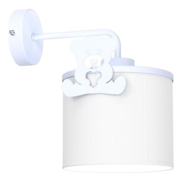 Detská nástenná lampa SWEET 1xE27/15W/230V biela/modrá/medvedík