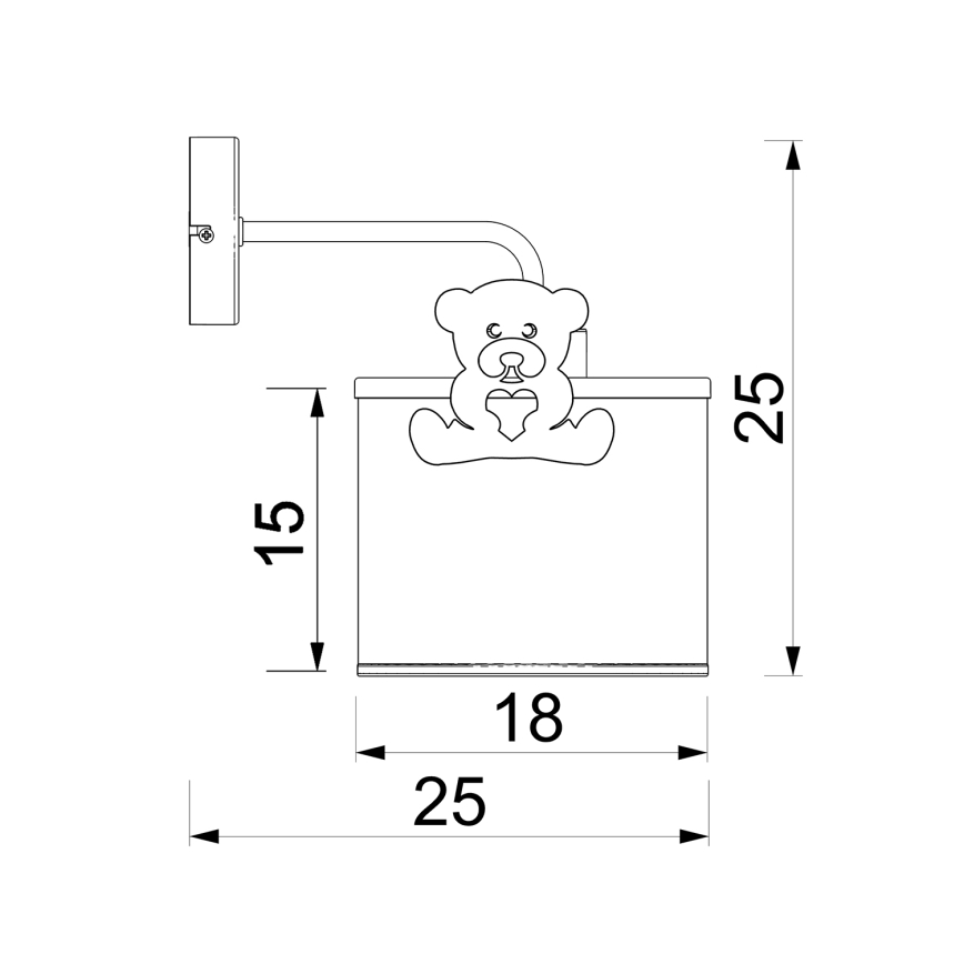 Detská nástenná lampa SWEET 1xE27/15W/230V biela/modrá/medvedík