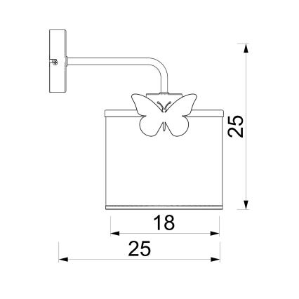 Detská nástenná lampa SWEET 1xE27/15W/230V biela/motýľ