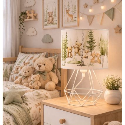 Detská stolná lampa KIDS ROOM 1xE27/60W/230V pr. 18 cm zvieratká