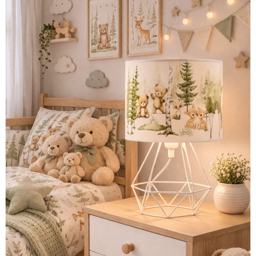 Detská stolná lampa KIDS ROOM 1xE27/60W/230V pr. 18 cm zvieratká