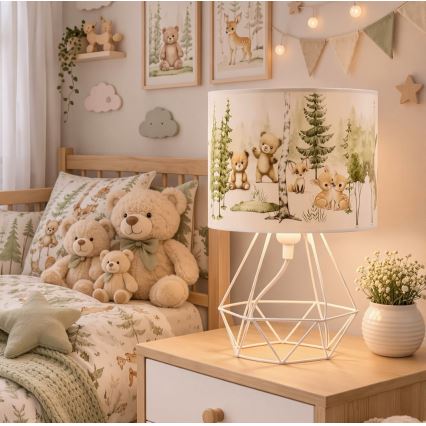 Detská stolná lampa KIDS ROOM 1xE27/60W/230V pr. 18 cm zvieratká