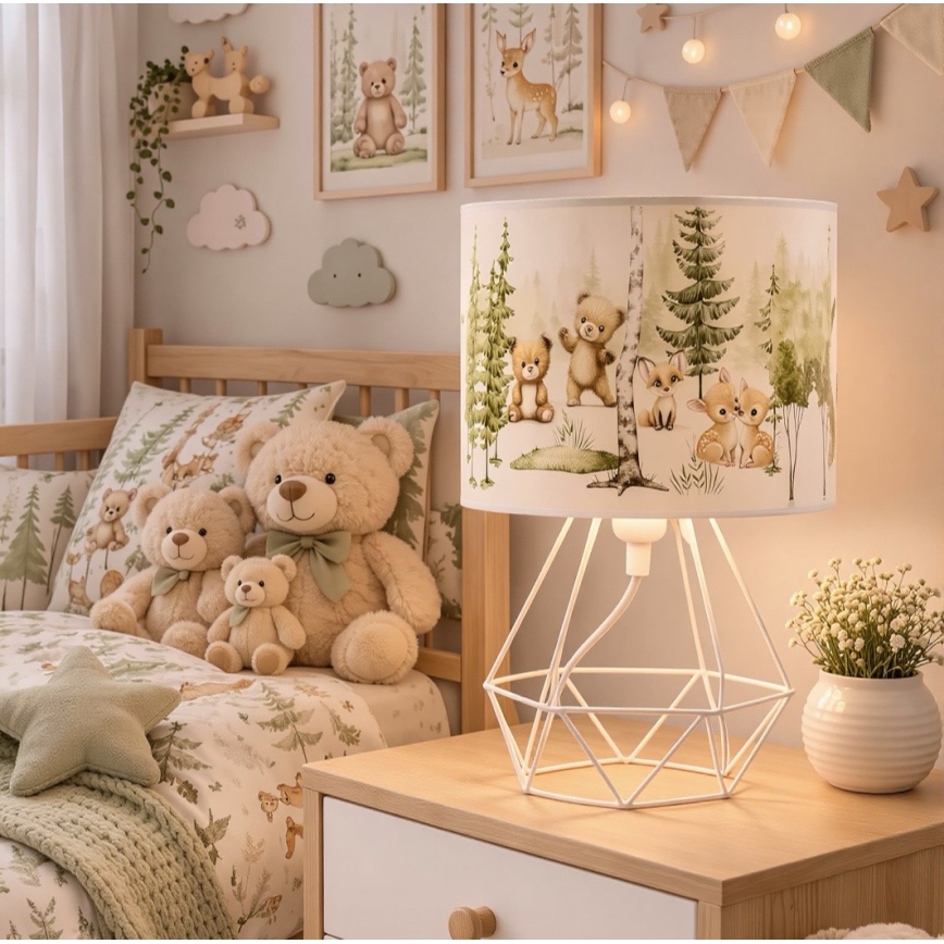 Detská stolná lampa KIDS ROOM 1xE27/60W/230V pr. 18 cm zvieratká