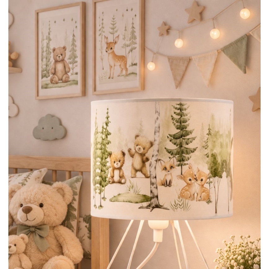 Detská stolná lampa KIDS ROOM 1xE27/60W/230V pr. 18 cm zvieratká