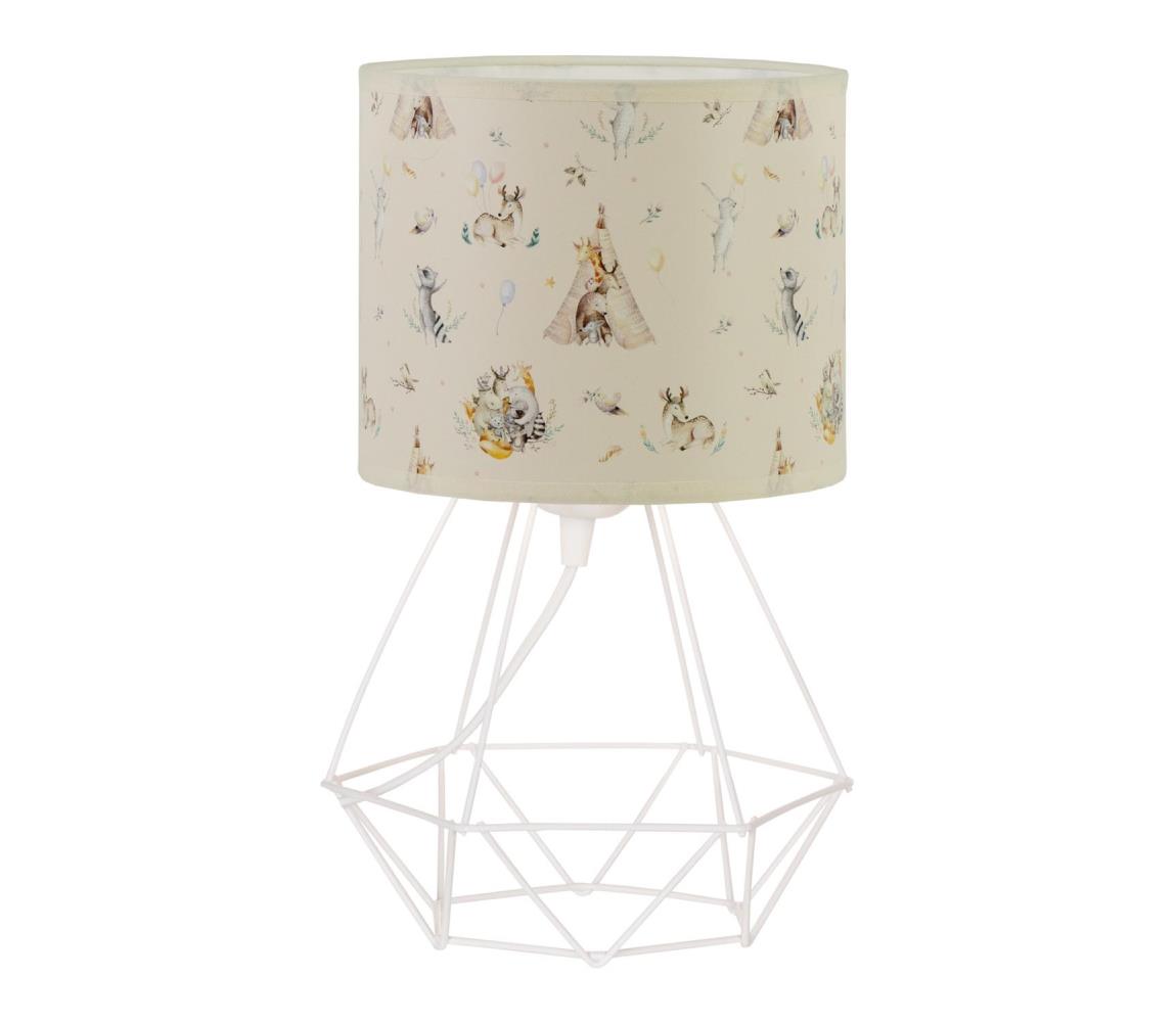 Detská stolná lampa KIDS ROOM 1xE27/60W/230V, priemer 18 cm, motív zvieratiek H0944