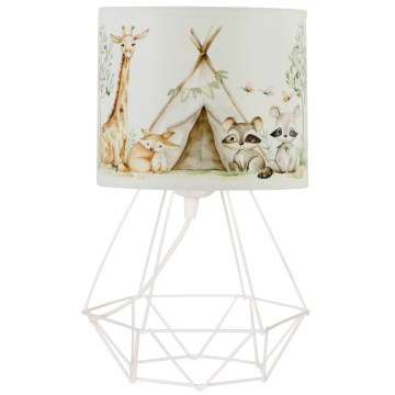 Detská stolná lampa KIDS ROOM 1xE27/60W/230V, priemer 18 cm, motív zvieratiek
