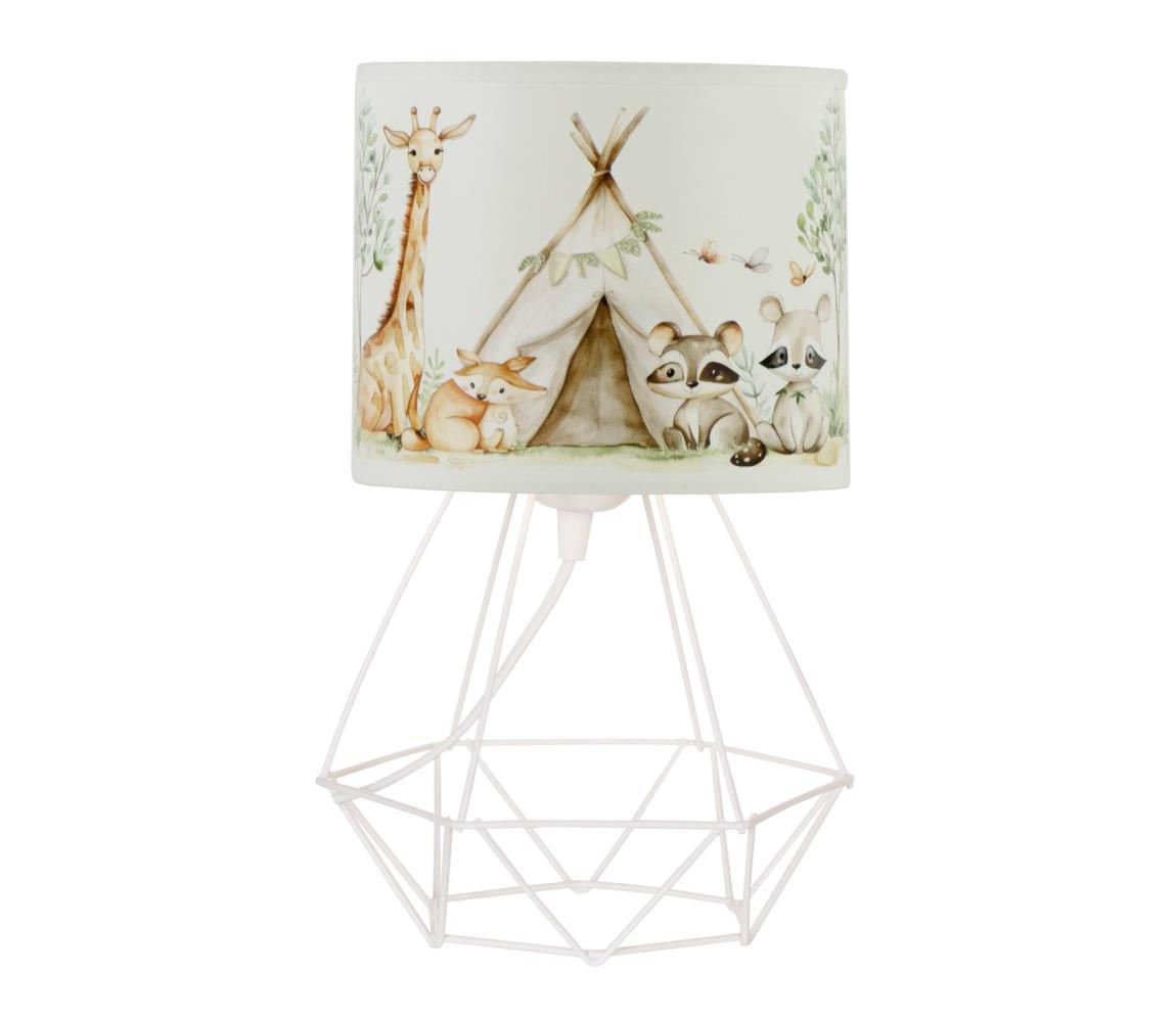 Detská stolná lampa KIDS ROOM 1xE27/60W/230V, priemer 18 cm, motív zvieratiek H0959