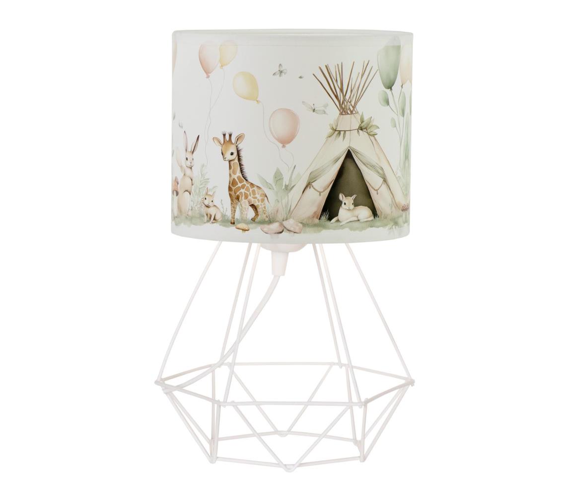 Detská stolná lampa KIDS ROOM 1xE27/60W/230V, priemer 18 cm, s motívom zvieratiek H0965