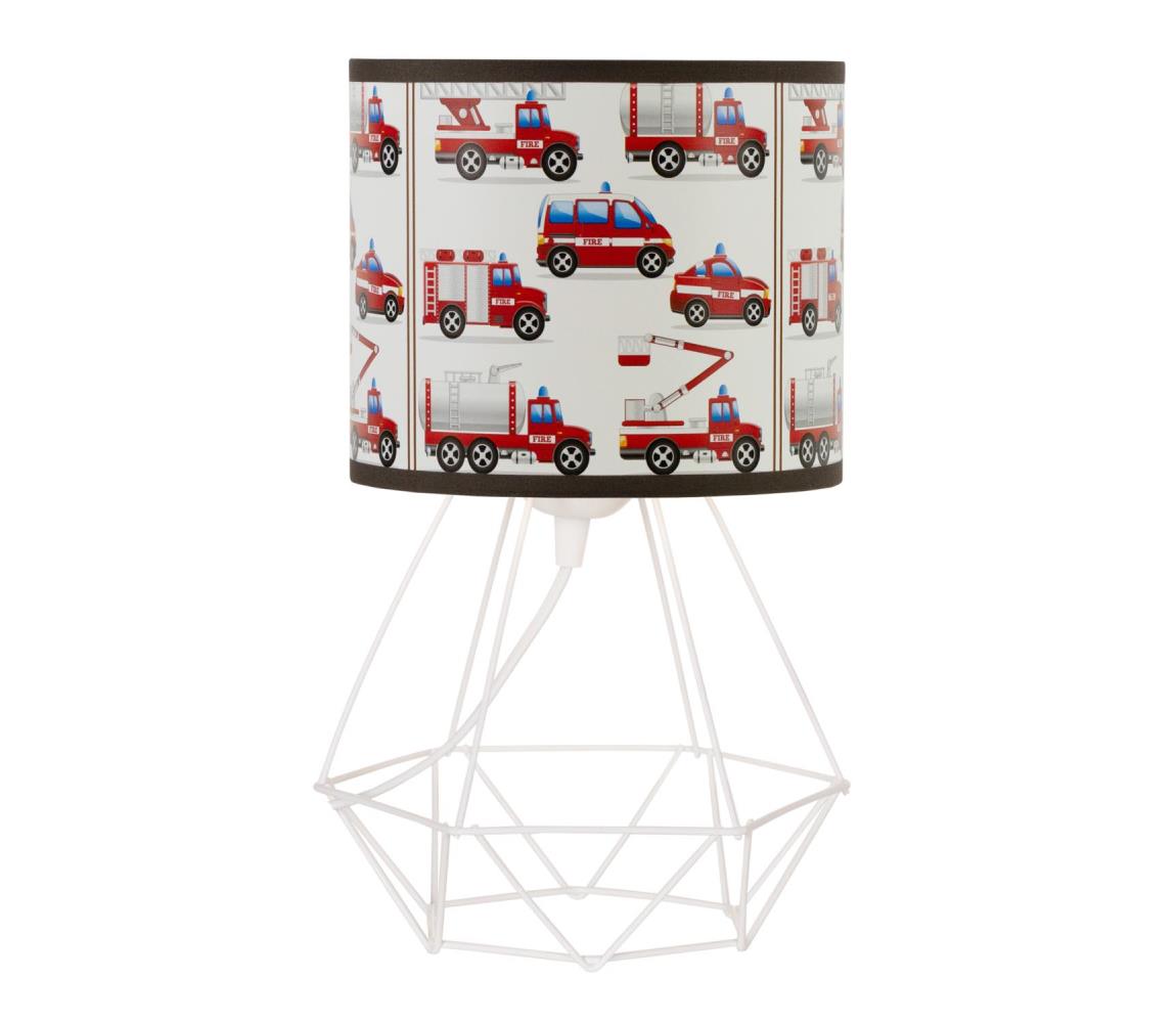 Detská stolná lampa KIDS ROOM 1×E27/60W/230V, priemer 18 cm, s motívom hasičov H0971