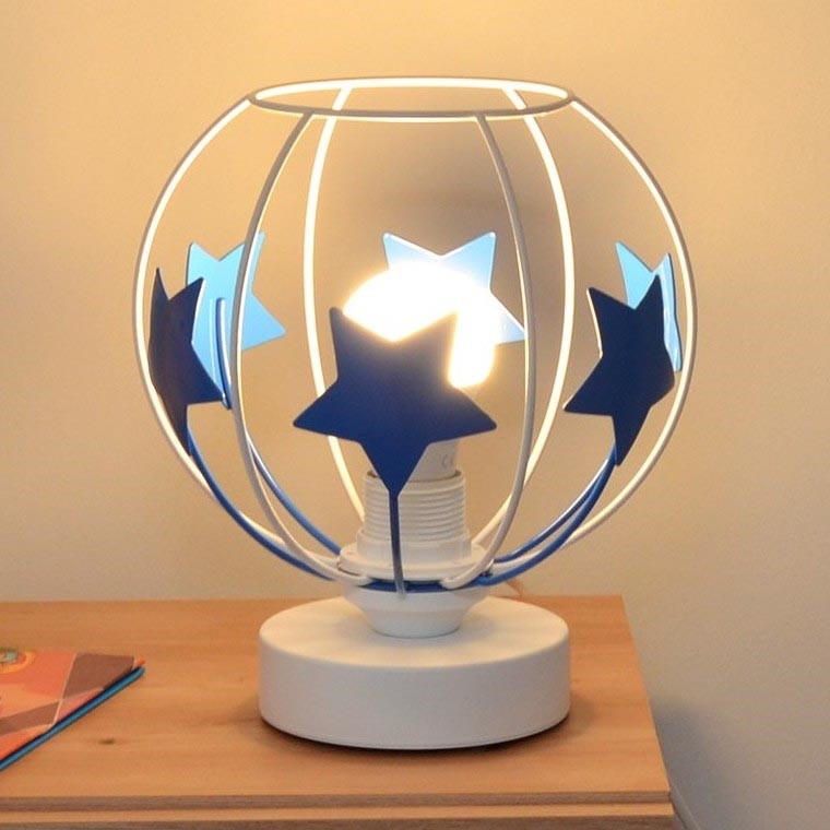 Detská stolná lampa STARS 1xE27/15W/230V modrá/biela
