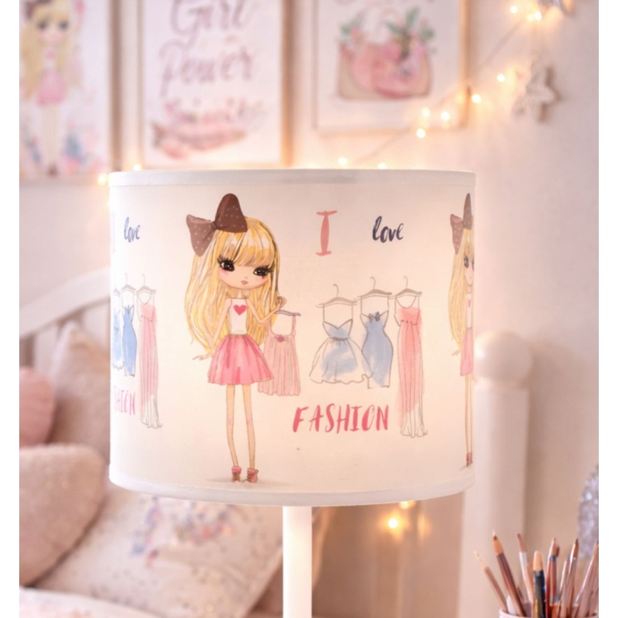 Detská stolová lampa GIRLS VIBES 1xE27/60W/230V pr. 18 cm Milujem módu