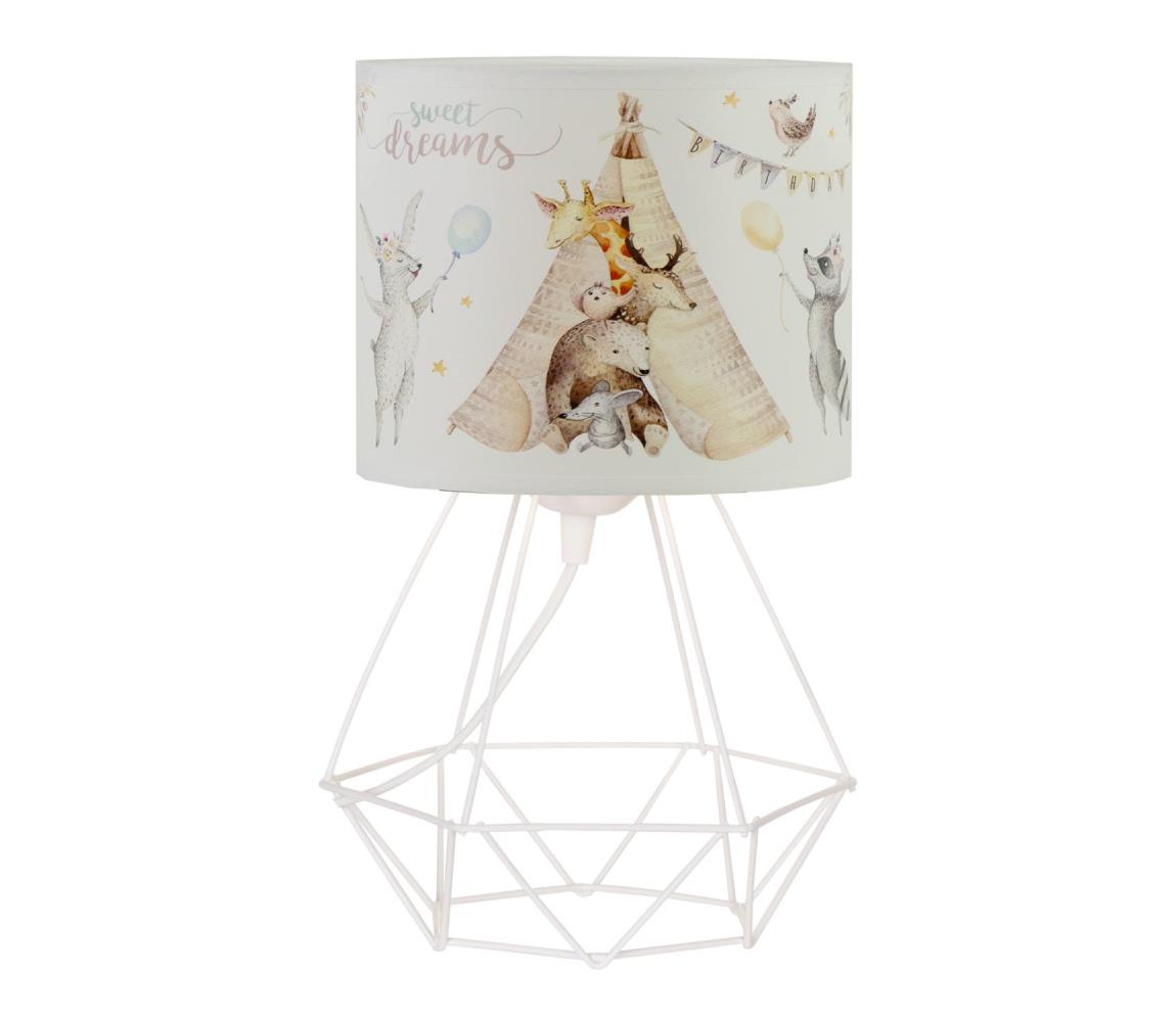 Detská stolová lampa KIDS ROOM 1xE27/60W/230V, priemer 18 cm, zvieratká H0941