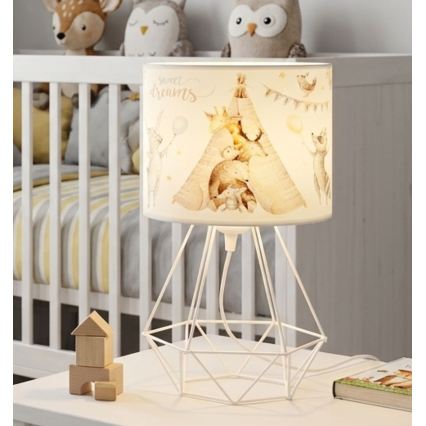 Detská stolová lampa KIDS ROOM 1xE27/60W/230V, priemer 18 cm, zvieratká