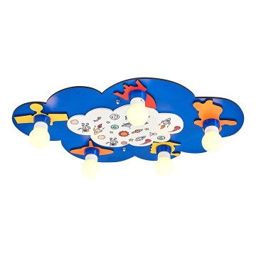 Detská stropná lampa LUCCA 5xE27/24W/230V modrá
