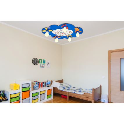 Detská stropná lampa LUCCA 5xE27/24W/230V modrá