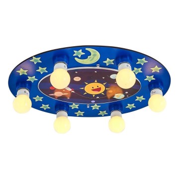 Detská stropná lampa LUCCA 6xE27/24W/230V modrá