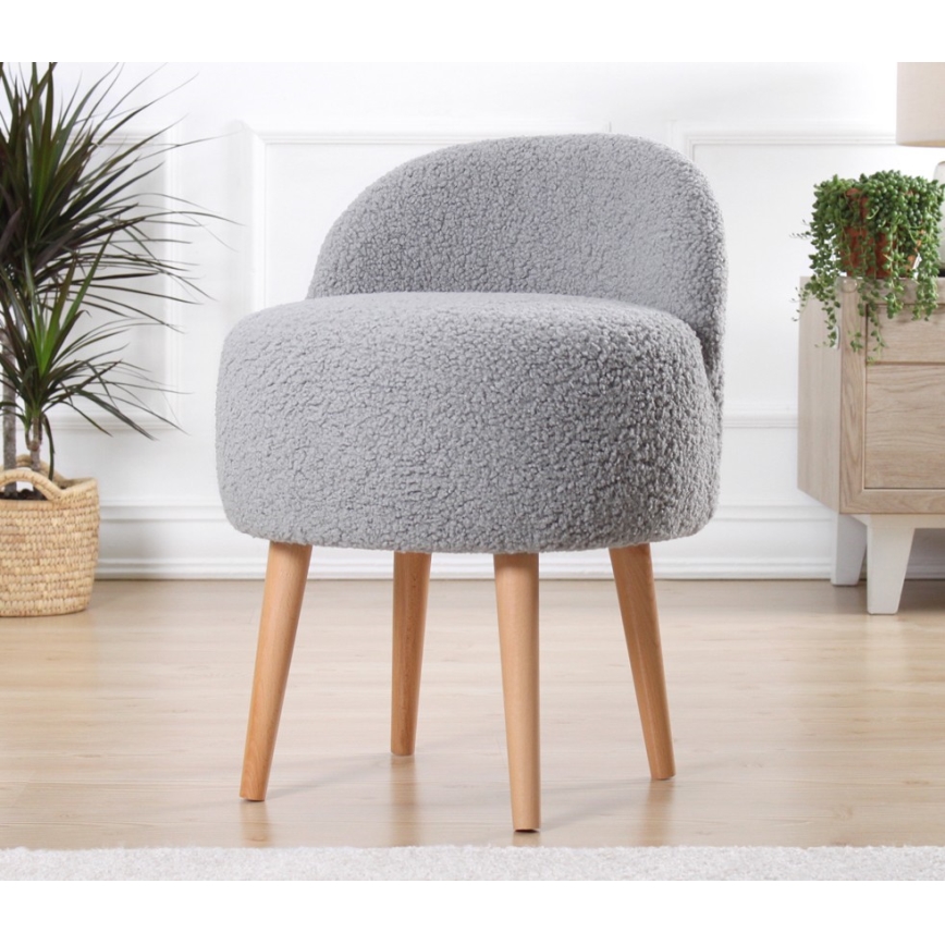 Detské kreslo MIKI, priemer 46 cm, sivé