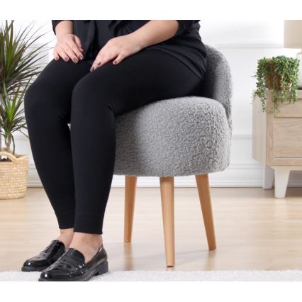 Detské kreslo MIKI, priemer 46 cm, sivé