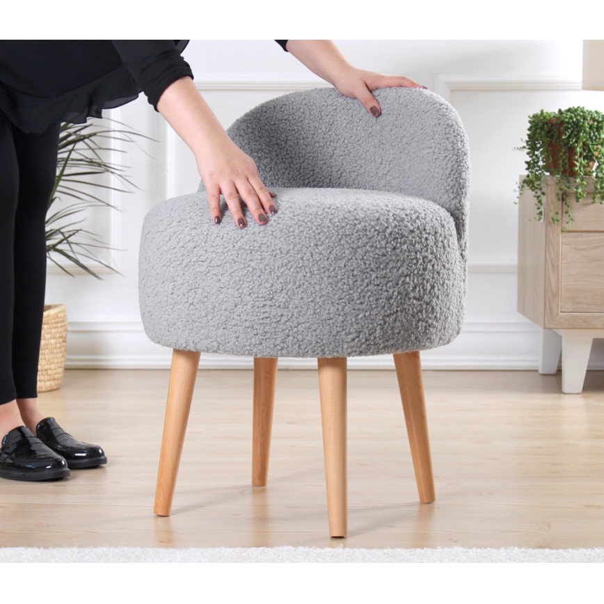 Detské kreslo MIKI, priemer 46 cm, sivé