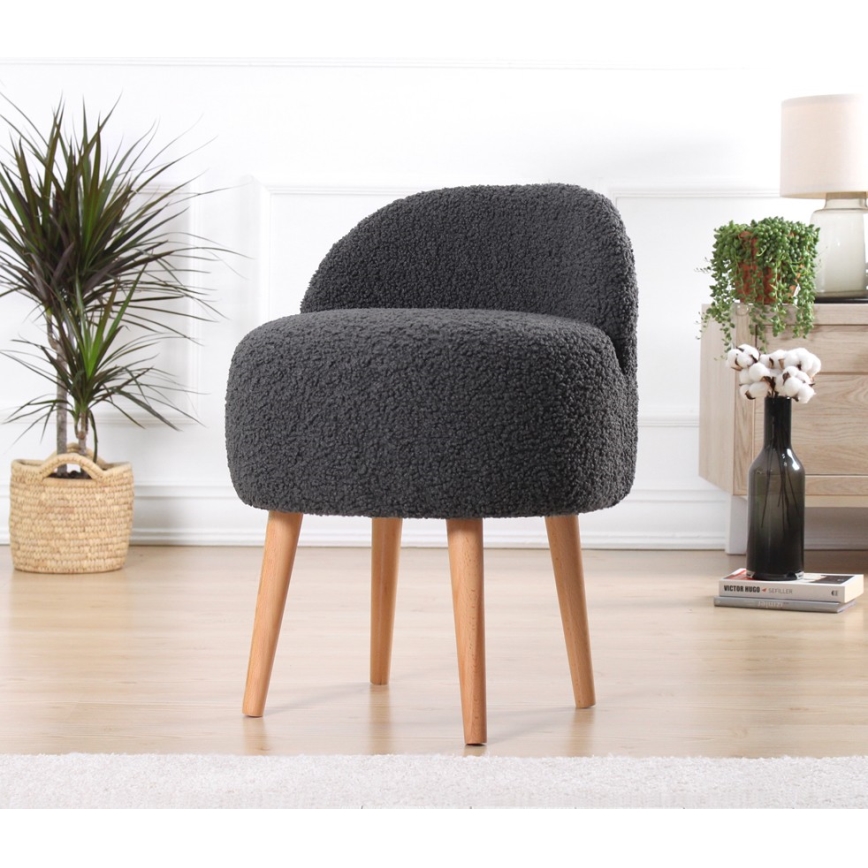 Detské kreslo MIKI, priemer 46 cm, tmavosivé