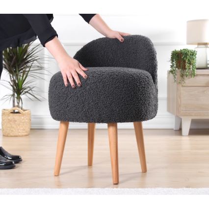 Detské kreslo MIKI, priemer 46 cm, tmavosivé