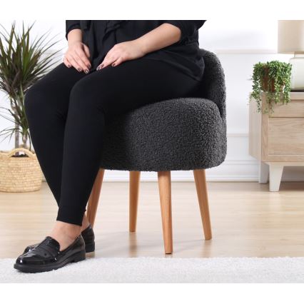 Detské kreslo MIKI, priemer 46 cm, tmavosivé