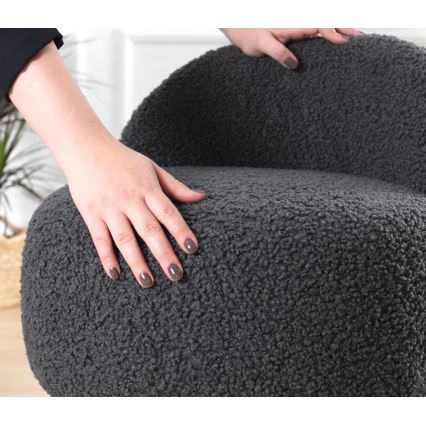 Detské kreslo MIKI, priemer 46 cm, tmavosivé