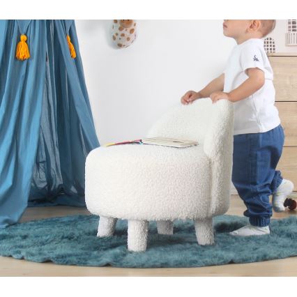 Detské kreslo PIXI, priemer 46 cm, biele